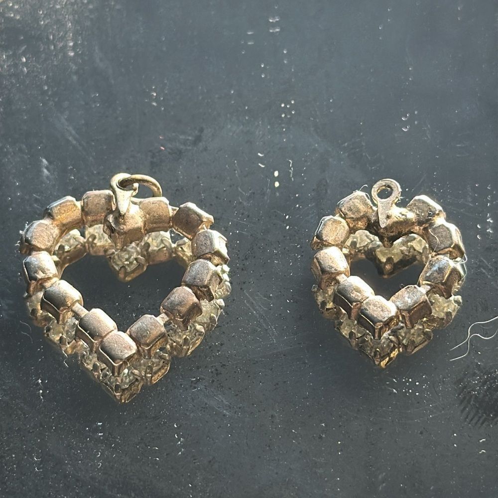 Two vintage rhinestone heart pendants‎ - Picture 4 of 4